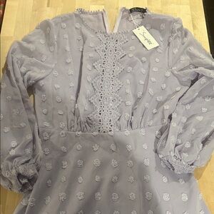 Lavender womens Dress with Lace Detail
